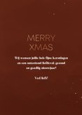 Kerstkaartje minimalistisch Merry Xmas koper en roest 3