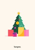 Kerstkaartje modern kerstboom met tasjes en cadeaus bonprix 2