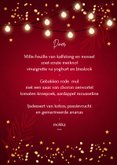 Kerstmenukaart rood lampjes goudlook rechthoekig 3