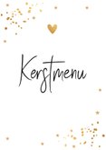 Kerstmenukaart wit brush strook sterren goudlook 2