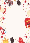 Kinderfeestje brandweer thema met foto en confetti Achterkant