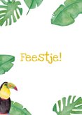 Kinderfeestje kaart met toekans voor jungle thema feest! 2