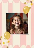 Kinderfeestje let's party ballon confetti circus roze goud 2