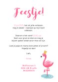 kinderfeestje uitnodiging hip voor meisje met flamingo 3