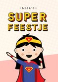 Kinderfeestje uitnodiging meisje superhelden feestje 2