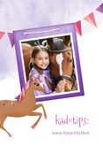 Kinderfeestje uitnodiging met lief paard en slingers 2