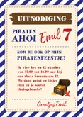 Kinderfeestje uitnodiging voor een piratenfeest 3