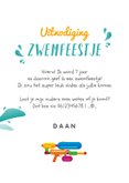 Kinderfeestje zomer zwemmen supersoaker foto uitnodiging 3