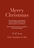 Klassiek rode kerstkaart met foto en strik 3