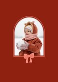 Klassiek rode kerstkaarten met foto en strik 2
