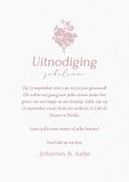Klassieke jubileum uitnodiging met vintage roosje en foto's 3
