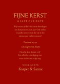 Klassieke save the date kerstkaart met gouden ornament 3