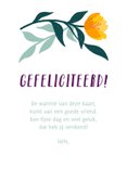 Kleurrijke felicitatiekaart bloemen en vogel 3