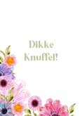 Kleurrijke moederdagkaart ik denk aan je bloemen watercolor 2