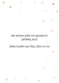 Leuke nieuwjaarskaart met typografie en gouden sterren 3