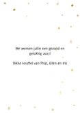 Leuke nieuwjaarskaart met typografie en gouden sterren 3
