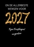 Leuke Nieuwjaarskaart met vuurwerk en sterretjes op zwart 3