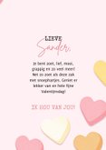 Leuke Valentijnskaart met snoephartjes en aanpasbare tekst 3