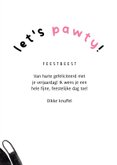 Leuke verjaardagskaart Let's Pawty roze kat confetti 3