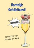 Leuke verjaardagskaart met muizen en fles champagne 3