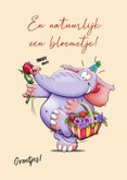 Leuke verjaardagskaart olifant en koe felicitatie metknuffel 3