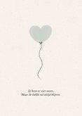 Lief bedankkaartje rouw met blauw ballon hartje 2