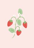 Lief beterschapskaartje met aardbeitjes roze 2