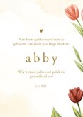 Lief felicitatiekaartje kuiken in ei met tulpen 3