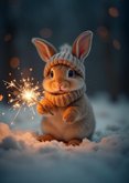 Lief nieuwjaarskaartje met konijn hoppy new year 2