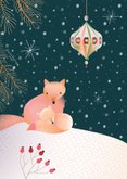 Lief slapend vosje kerstkaart 2