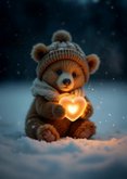 Lief sterktekaartje met beer een klein lichtpuntje 2