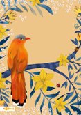Liefde kaart met vogel op tak 2