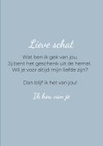 Liefdeskaart van witte hond met engelenvleugels 3