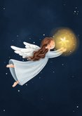 Liefdevolle sterkte kaart engel met ster lichtpuntje 2