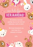 Lieve dieren verjaardagskaart voor een meisje feestbeest! 3