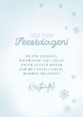 Lieve kerstkaart rendier maakt sneeuwengel Fijne Feestdagen 3