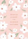 Lieve roze moederdagkaart met witte bloemetjes 2