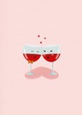Lieve valentijnskaart met twee wijnglazen 2