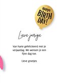 Lieve verjaardagskaart meisje flamingo ananas 3