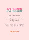Lieve verjaardagskaart van Franse bulldog met taart 3
