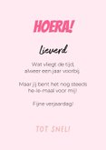 Lieve verjaardagskaart van vrolijke hond met tong uit bek 3