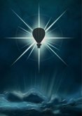 Luchtballon met kerstman en rendieren met kerstster 2
