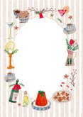 Menukaart doodles kerstdiner maaltijden en dranken Achterkant
