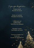 Menukaart kerst donkerblauw met gouden kerstbomen 3