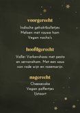 Menukaart kerst stijlvol 2026 sneeuwvlokjes goudlook 3