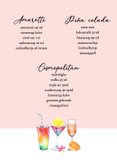 Menukaart met cocktails en diner 2