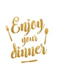 Menukaart trouwen met gouden letters - enjoy your dinner! 2