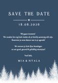 Minimalistische Kerst Save the Date kaart winterlandschap 3