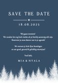 Minimalistische Kerst Save the Date kaart winterlandschap 3