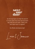 Minimalistische save the date roestbruin met waterverf 3